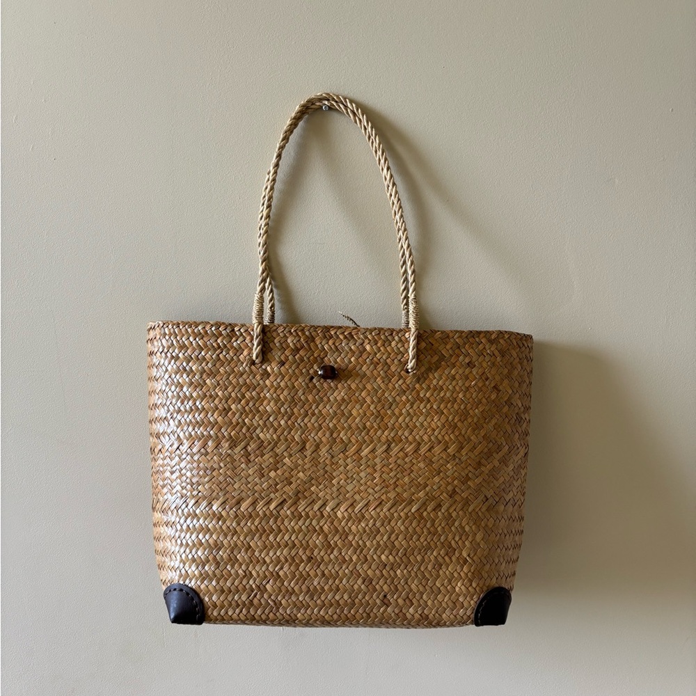 Tan bamboo tote